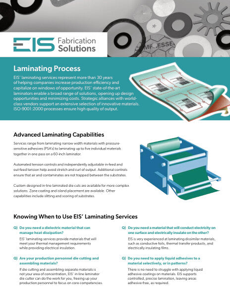 Process Sheet - Laminating