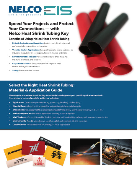 Nelco Heat Shrink Tubing Cross Sell Sheet