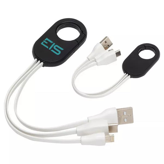 3-in-1 Charging Cable with Carabiner