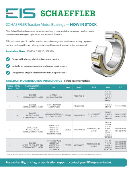 Schaeffler Traction Bearing Inventory Flyer
