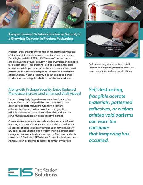 Application Profile - Tamper Evident Solutions